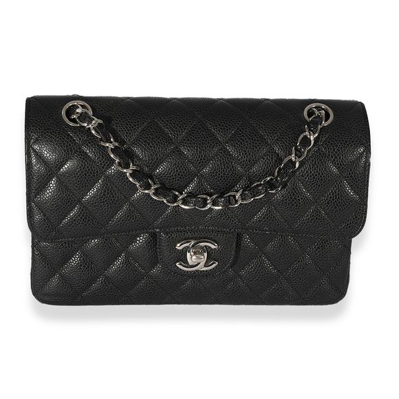 Chanel Black Quilted Caviar Small Classic Flap Bag - Picture 1 of 8